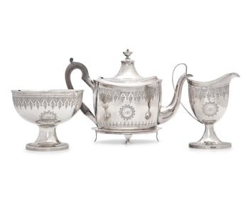 A Federal Four-Piece Silver Tea Service