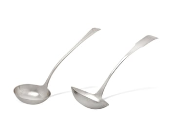 Two Federal Silver Punch Ladles