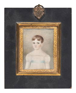 Attributed to Anthony Stewart (English, 1773-1846), A Portrait Of The Duke Of Gordon As A Child: Attributed to Anthony Stewart (English, 1773-1846), A Portrait Of The Duke Of Gordon As A Child Circa 1800 backing paper inscribed in ink, "Duke of Gordon > Adam Gordon > James Adam/ son of Adam