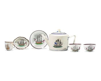 A Group Of Chinese Export Porcelain Tablewares Decorated With American Ships