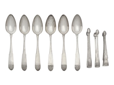 An Assembled Group Of Nine Federal Silver Tablewares