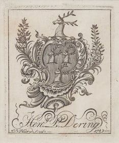 An Engraved Bookplate Of Henry Packer Dering (1763-1822) Of Sag Harbor, New York