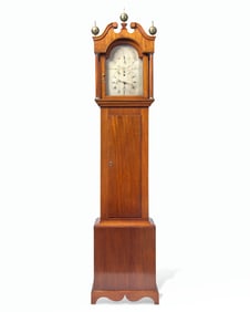 A Federal Mahogany Tall Case With Rare Astronomical Regulator Clock By Ephraim Niles Byram