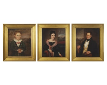 Orlando Hand Bears (1811-1851), Three Portraits: Members Of The Hendrick Family