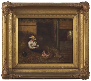 Elizabeth Rebecca Coffin (1850-1930), Boy Reading In A Nantucket Barn