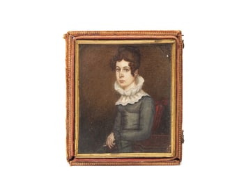 Attributed To Nathaniel Rogers (1787-1844), A Portrait Miniature Of A Seated Young Lady Of Sag