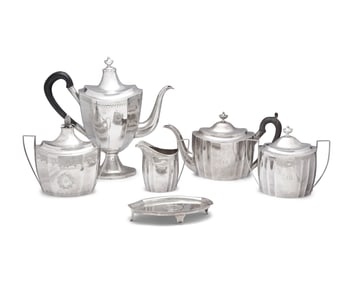 An Assembled Federal Six-Piece Silver Tea And Coffee Service