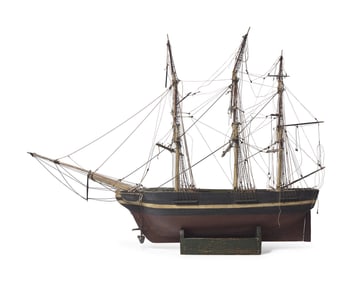 A Carved And Painted Model Of The Whaler Fanny Of Sag Harbor