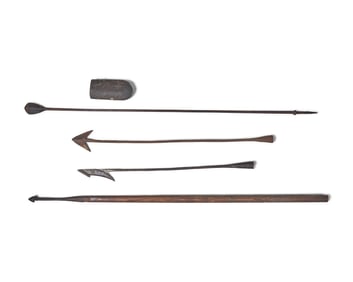 A Group Of Whaling Harpoons And A Lance With Sheath