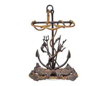 A Nautical Painted Cast- Iron Umbrella Stand