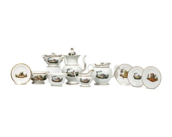 A Classical Ten-Piece Gilt And Enamel-Decorated Porcelain Tea Service