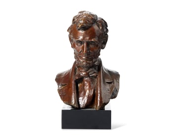 After Daniel Chester French (1850-1931), A Bronze Portrait Bust of Abraham Lincoln
