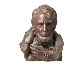 Avard Tennyson Fairbanks (1897-1987), A Bronze Bust Of Abraham Lincoln