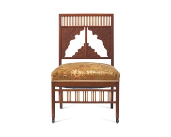 An Aesthetic Movement Carved Teak Side Chair