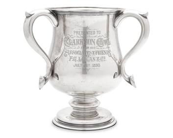 A Three-Handled Sterling Silver Presentation Cup