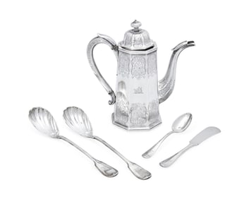 An Assembled Group of Silver Armorial Tablewares