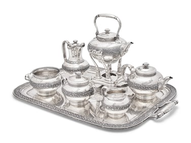 An Impressive Eight-Piece Sterling Silver Tea and Coffee Service