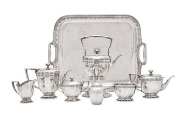 An Impressive Eight-Piece Sterling Silver Tea and Coffee Service
