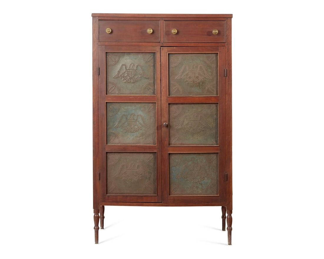 A Federal Walnut Pie Safe With Eagle-Pierced Tin Panels (1 of 3)