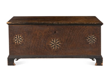 A Federal Grain And Compass-Decorated Poplar And Pine Blanket Chest