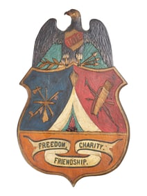 A Carved And Painted Plaque For The Improved Order Of Red Men