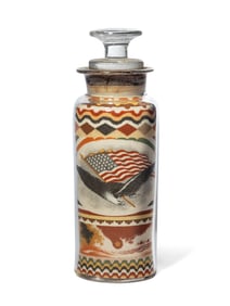 A Sand Art Bottle, Andrew Clemens (1857-1894), McGregor, Iowa, Dated, "1888"
