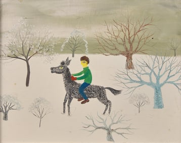 Henri Hecht Maïk (French, 1922-1993) Chevauchée dans la Neige