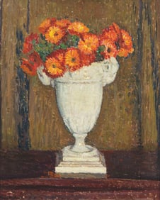 Henri Jean Guillaume Martin (French, 1860-1943) Soucis dans une Urne Porcelaine Blanche