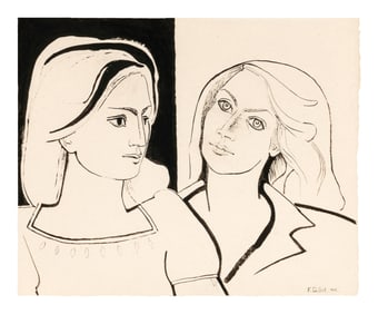 Françoise Gilot (French, 1921-2023) Les Deux Amies III (Françoise et Geneviève), 1942