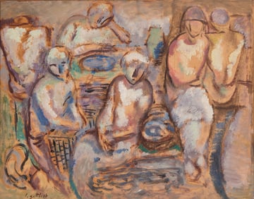 Léopold Gottlieb (Polish/Ukrainian, 1879-1934) At the Dinner Table