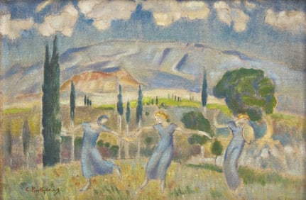 Constantine Parthenis (Greek, 1878-1967) Arcadian Landscape