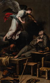 After Carlo Saraceni (Italian, 1579-1620) The Vision of St. Francis (1 of 3)