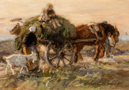 Jan Zoetelief Tromp (Dutch, 1872-1947) Homeward Bound: Jan Zoetelief Tromp (Dutch, 1872-1947) Homeward Bound oil on panel signed J. ZOETELIEF TROMP (lower right) 7 1/2 x 10 1/2 in. (18.8 x 26.6cm) Property from the Collection of Raphael Yakoby, New York T