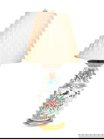 A Chinese Export Famille Rose Porcelain Vase Mounted as a Lamp (1 of 10)