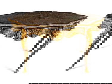 A Napoleon III Gilt Bronze Mounted Boulle Marquetry Center Table (1 of 6)