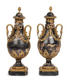A Pair of French Gilt Bronze Mounted Marble Urns (1 of 2)