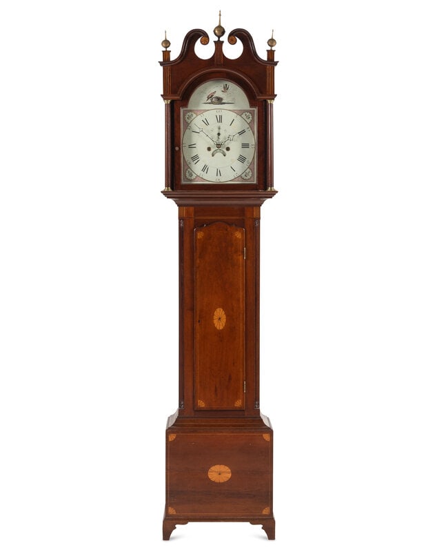 An English Mahogany and Marquetry Tall Case Clock (1 of 4)