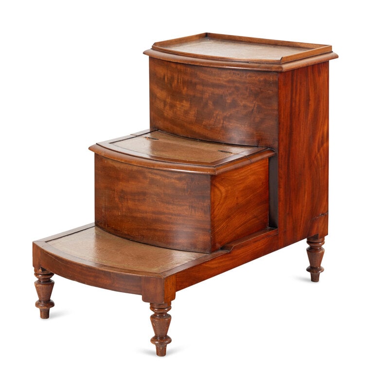 A Set of English Mahogany Library Steps (1 of 2)