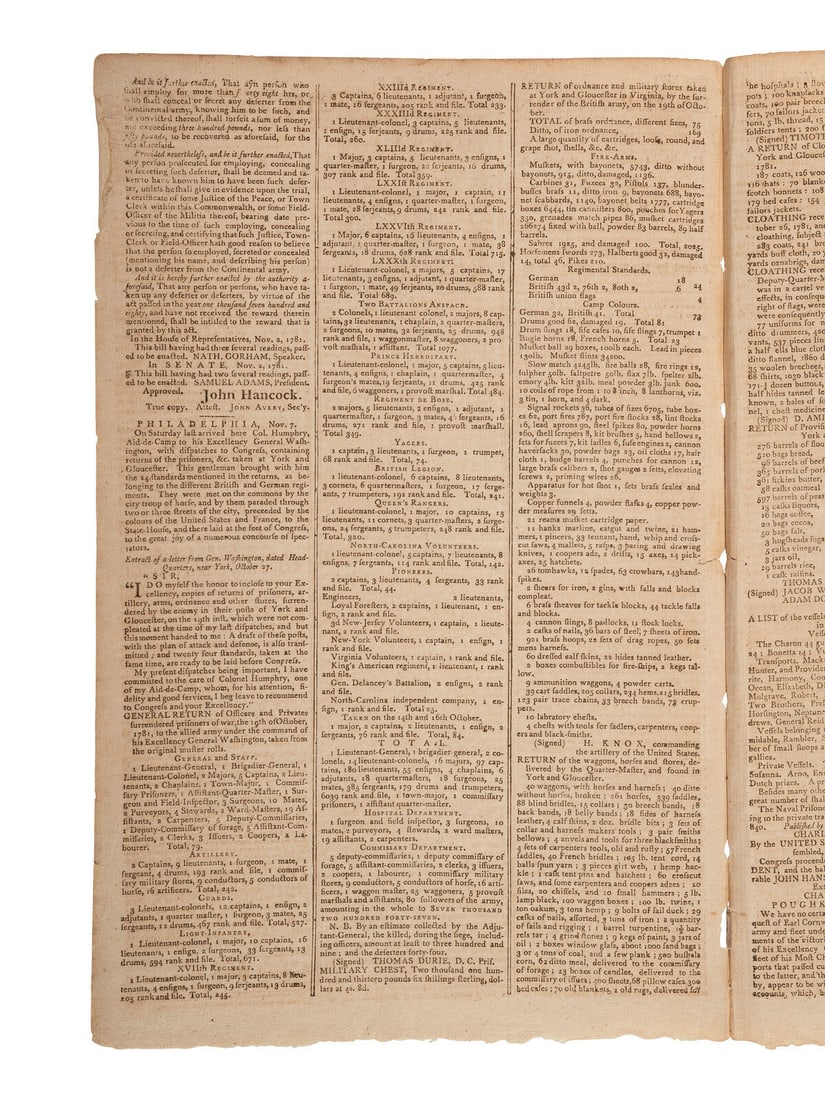 [REVOLUTIONARY WAR]. The Battle of Yorktown and immediate aftermath as reported in The Independent (1 of 3)