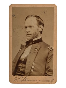 [CIVIL WAR]. SHERMAN, William Tecumseh (1820-1891). Autographed CDV as major general. N.p., n.d.