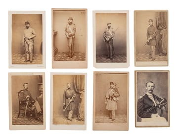 [CIVIL WAR]. A group of 32 CDVs of identified members of the 7th New York State Militia, incl. MOH