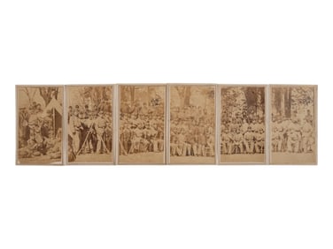 [CIVIL WAR]. 6 CDVs making up a panoramic image of the 7th New York Volunteers, "Steuben Rangers," a