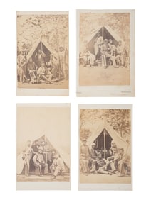[CIVIL WAR]. A group of 8 photographs of the 7th New York State Militia at Camp Cameron. April-June,