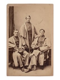 [UNITED STATES COLORED TROOPS]. CDV of three officers, identified on verso as 54th Massachusetts