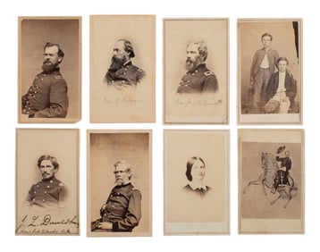 [CIVIL WAR] Civil War CDV collection likely assembled by a soldier, incl. generals, signed