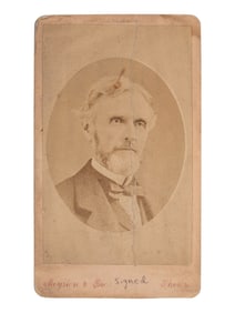 [CIVIL WAR]. DAVIS, Jefferson (1808-1889). Signed CDV of the aged former CSA President. Memphis, TN: