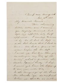 [CIIVL WAR]. STUART, J.E.B. (1833-1864). Autograph letter from Stuart to his cousin Nannie Price.