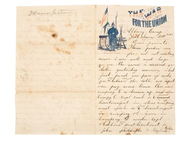 [CIVIL WAR]. Archive of war-date letters by Daniel T. Dunsmoor, 147th NY Infantry, DOW sustained at