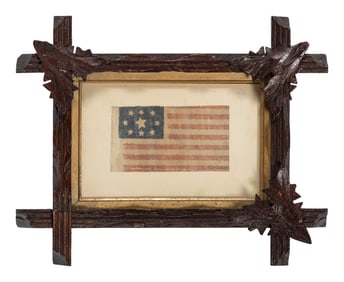 [FLAGS]. 9-star American parade flag. Ca 1876-1900.
