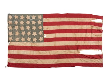 [FLAGS]. 30-star American flag commemorating Wisconsin statehood. Ca 1850.